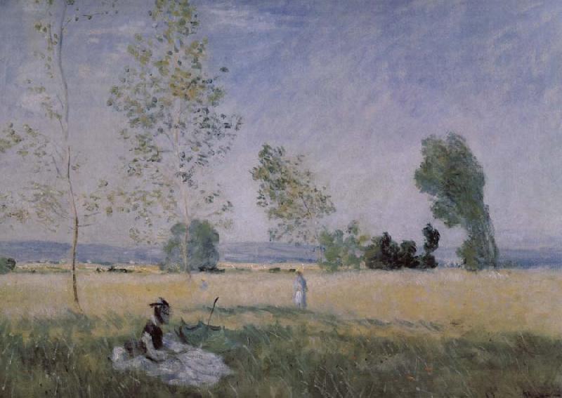 Claude Monet Meadow at Bezons Spain oil painting art